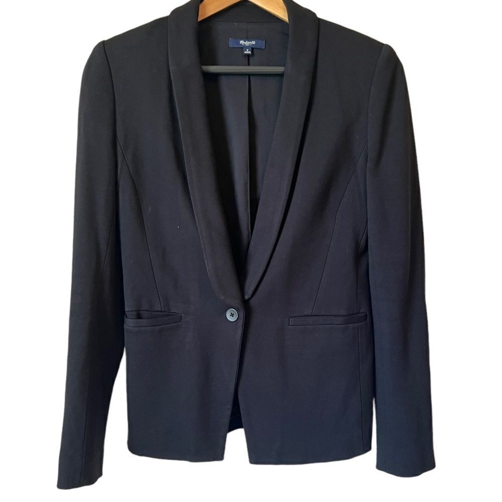 Madewell Duskfall Black One Button Stretch Blazer